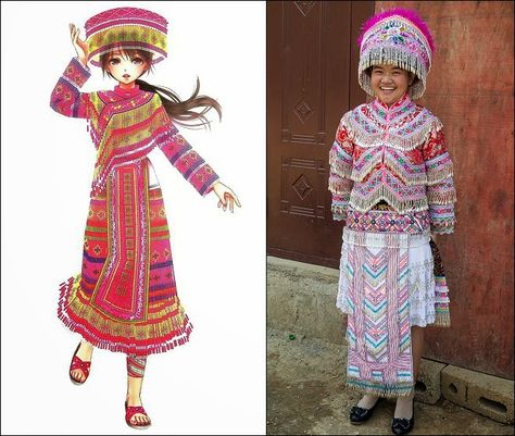 Outfits For Dance, Worldbuilding Inspiration, Tribe Art, Tribe Clothing, Ibuki Satsuki, Ancient Asia, Hmong Clothes, Costumes Around The World, People Clothes