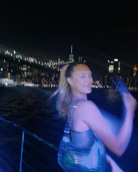 NYC night booze cruise views Nyc Boat Aesthetic, Ferry Photoshoot, Perspective Poses, Senior Week, Lights At Night, Booze Cruise, City Lights At Night, Nyc Night, Boat Cruise