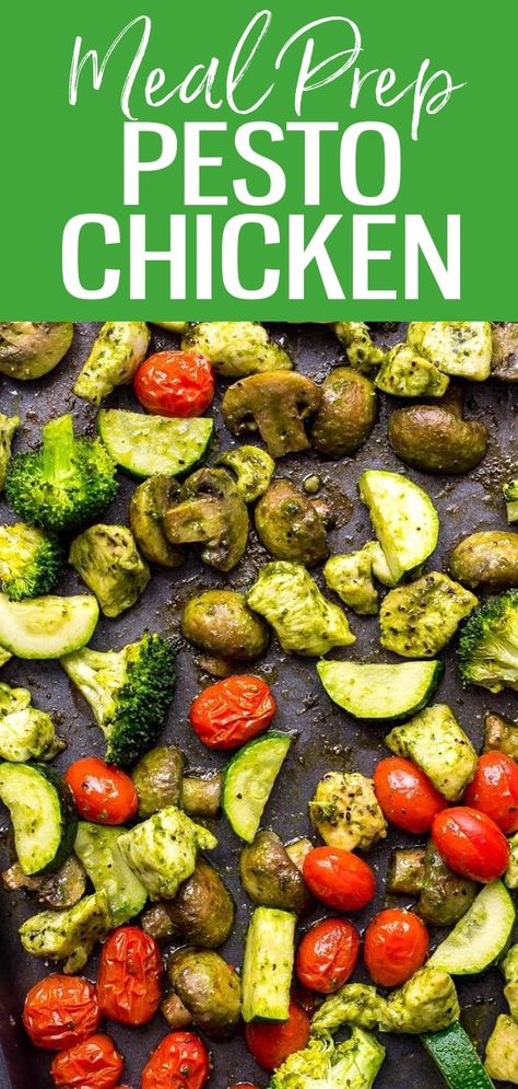 Sheet Pan Pesto Chicken, Locarb Recipes, Chicken Meal Prep Bowls, Lunch Prep, Chicken Lunch, Lentil Pasta, Low Carb Meal Prep, Keto Lunch Ideas, Prep Bowls