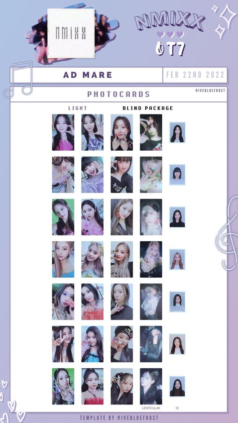 Nmixx Pc Template, Polaroids Ideas, Nmixx Ot7, Wishlist Photocard, Template Wishlist, Pc Template, Kpop Photocards, Kpop Photocard, Photo Card Template