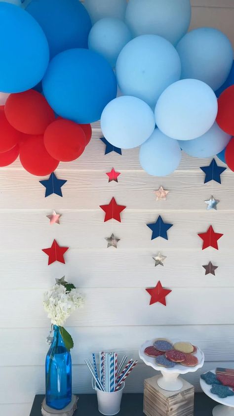 4th Of July Party Decorations Diy, 4th Of July Birthday Party Ideas Table Decorations, Homemade Fourth Of July Decorations, 4th Of July Decorations Party, 4th Of July Bbq Decorations, July 4th Party Ideas Decor, 4th Of July Balloon Decorations, 4th Of July Party Decor, 4th Of July Party Ideas Decorations