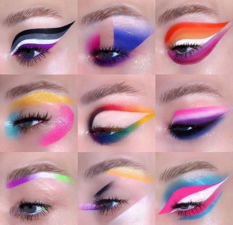 Makeup Pride, Drag Make-up, Pride Wear, Cute Eye Makeup, Pride Makeup, Graphic Makeup, Rainbow Makeup, Smink Inspiration, Lgbtq Stuff