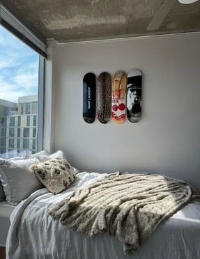 Gallery | Manic Cherry Skateboard Wall Art Skateboard On Wall, Street Style Room, Skateboard Decor, Skateboard Wall, Skateboard Wall Art, Room Idea, Wall Board, Cute Little Things, Dream Room