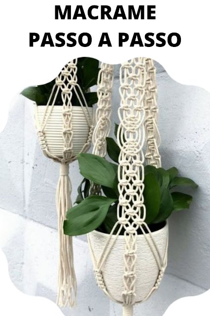 como fazer macrame , passo a passo Diy Macrame Plant Hanger Easy, Plant Hanger Macrame, Macrame Plant Hanger Patterns, Macrame Planter, Macrame Knots Tutorial, Macrame Knots Pattern, Diy Macrame Plant Hanger, Macrame Wall Hanging Diy, Macrame Plant Holder