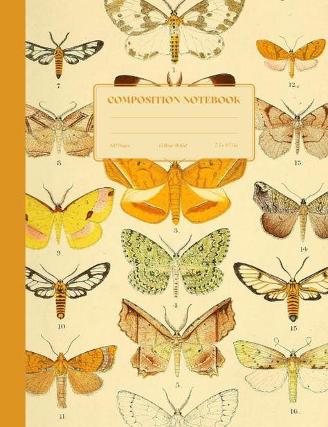 Composition Notebook: Vintage Yellow Butterfly Illustration. College Ruled, 120 Pages, 7.5" x 9.75": M.H., Elizabeth: 9798546158507: Amazon.com: Books Yellow Notebook Cover, Yellow Book Cover, Decomposition Notebook, Notion Templates For Students, Free Notion Templates, Goodnotes Cover, Book Cover Art Diy, Binder Cover Templates, Storyboard Ideas