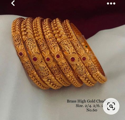 Gold Bangles Set Of 6, Temple Bangles, Gold Bangles Set, 22k Gold Bangles, Jewellery South Indian, Gold Bangles Indian, Designer Bangles, Gold Bangles For Women, New Gold Jewellery Designs