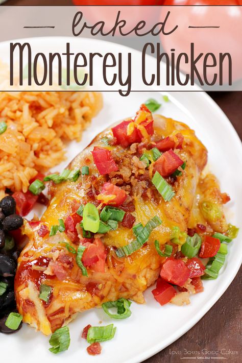 Baked Monterey Chicken Love Bakes Good Cakes, Monterey Chicken, Good Cakes, Chicken Baked, Dinner Delicious, Eat A Lot, Chicken Entrees, Kinds Of Cheese, Chicken Main Dishes