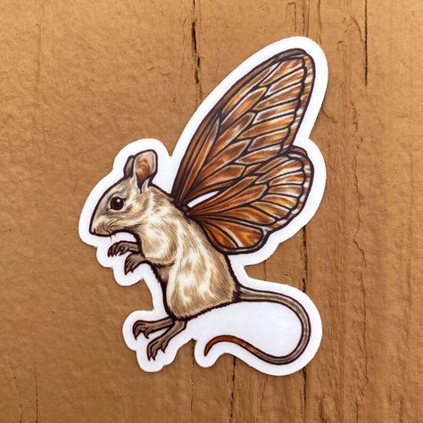 Wings Illustration, Fairy Mouse, Maus Illustration, Mouse Sticker, Mouse Tattoos, Mouse Illustration, Wings Tattoo, Animal Stickers, Transparent Stickers