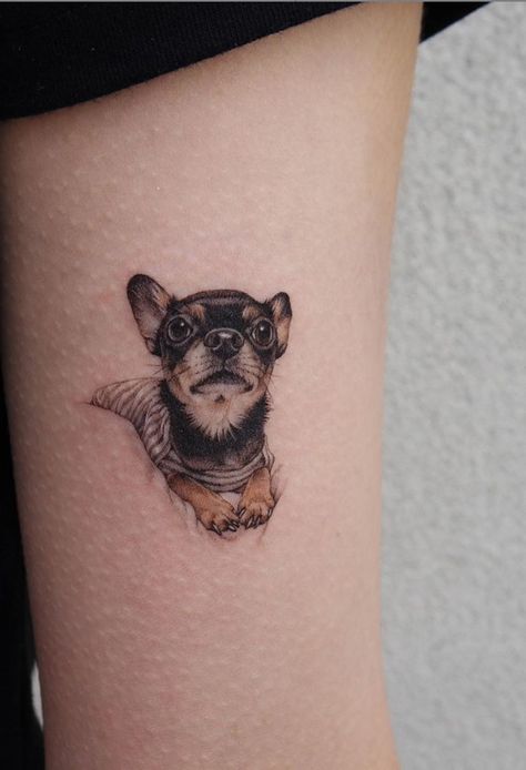 A women's lifestyle destination dedicated to style, entertainment, love, and living beautifully. Animal Tattoo Designs, Tatoo Dog, Chihuahua Tattoo, Pet Memorial Tattoo, Dog Portrait Tattoo, Dog Memorial Tattoos, Tatoo Inspiration, Ancient Tattoo, Cartoon Tattoos