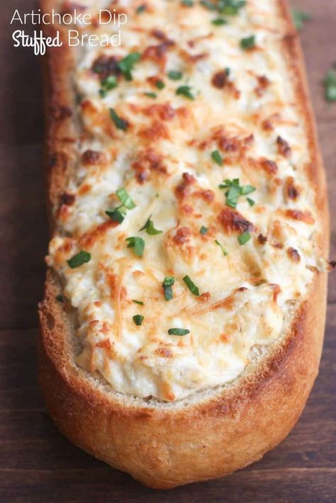 Artichoke Dip Stuffed Bread via @betrfromscratch Best Holiday Appetizers, Christmas Appetizers Easy, Stuffed Bread, Tastes Better From Scratch, Holiday Appetizers Easy, Holiday Appetizers Recipes, Cheesecake Dip, Party Appetizers Easy, Artichoke Dip