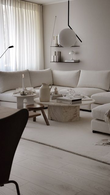 Living Aesthetic, White Coffee Table, Soft Minimalism, Living Room Goals, Inspire Me Home Decor, Japandi Style, White Living, Coffee Table White, Room Tour