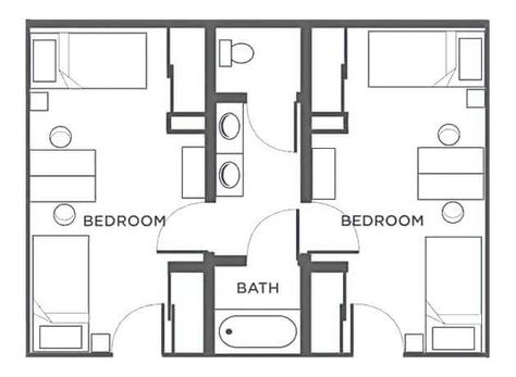 Jack And Jill Bathroom Ideas Layout, Jack And Jill Bathroom Layout, L Shaped Bathroom, Jack N Jill Bathroom Ideas, Bathroom Simple, Bathroom Printable, Bathroom Layouts, Bathroom Floor Plans, 2 Bedroom House Plans