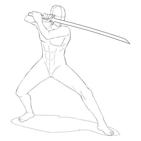 Pose Swordman, Swordmen Pose Reference, Drawing Swordsman Poses, Holding Swords Reference Pose, Swordsman Poses Drawing Reference, Swordsman Drawing, Swordman Pose, Double Swordsman Pose, Swordsman Pose