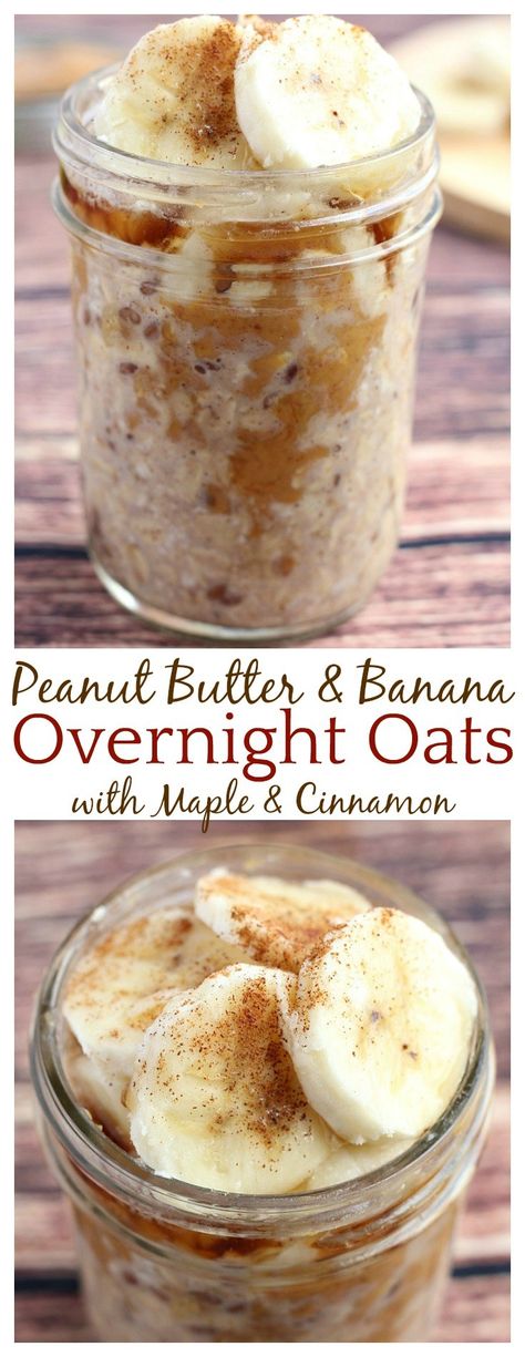 Oat Recipes Healthy, Peanut Butter And Banana, Overnight Oats Recipe Healthy, Banana Overnight Oats, Overnight Oat, Overnight Oats Healthy, Overnight Oatmeal, Makanan Diet, Oatmeal Breakfast