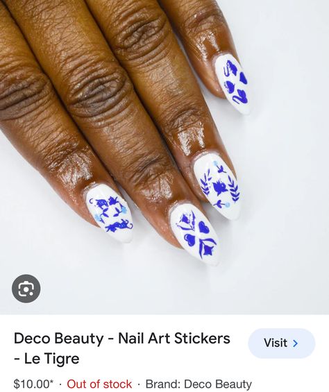 Delft Porcelain, Pastel Blue Nails, Remove Stickers, Tiger Flower, Tiny Stickers, Miami Nails, Nails Inspired, Sticker Removal, Blue Porcelain