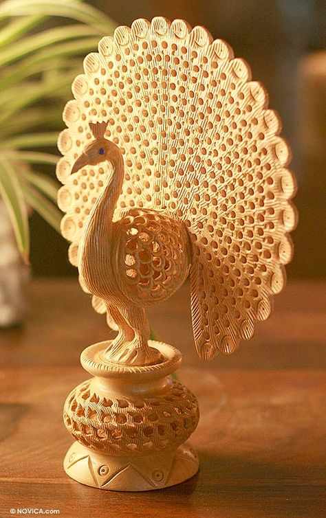 Pose Hand, Wooden Peacock, Peacock Sculpture, Peacock Pose, Wood Carving Designs, Carving Designs, Buy Wood, Portrait Sculpture, Wood Carvings