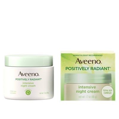 Aveeno Positively Radiant, Night Face Cream, Brown Spots On Skin, Dermatologist Recommended Skincare, Best Night Cream, Moisturizing Face, Brown Spots On Face, Neck Cream, Facial Moisturizers