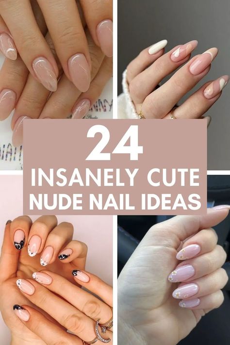 24 Nude Nail Designs That Are Trendy And Chic Oval Gel Nails Ideas, Almond Nude Nail Designs, Nude Nail Designs Almond Shape, Sns Nails Designs Ideas, Boho Nail Ideas, Nude Nail Ideas, Trendy Nude Nails, Trending Nail Designs, Almond Shaped Nails Designs