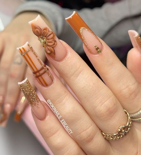 Brown Acrylic Nails, Halloween Acrylic Nails, Diy Acrylic Nails, Colored Acrylic Nails, Girly Acrylic Nails, Classy Acrylic Nails, Fall Acrylic Nails, Short Square Acrylic Nails, Long Acrylic Nails Coffin