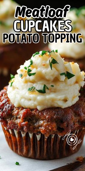 Easy Meatloaf Cupcakes with Whipped Potato Topping Easy Meatloaf Muffins, Meatloaf Muffins Recipe, Traditional Meatloaf Recipes, Meatloaf Topping, Meatloaf Cupcakes, Traditional Meatloaf, Meatloaf Muffins, Whipped Potatoes, Instant Mashed Potatoes