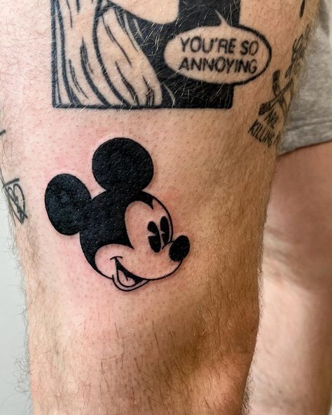 Mickey Mouse Disney tattoo Mickey Mouse Tattoo Ideas, Solid Tattoo, All Cartoons, The Simpsons Characters, Mickey Tattoo, Mouse Tattoo, Mickey Mouse Tattoo, Mouse Tattoos, Simpsons Characters