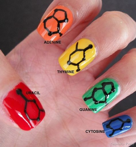 DNA nails Science Wedding, Neon Nails, Nail Polish Designs, Nail Artist, Beautiful Nails, Makeup Nails, Biology, Nails Inspiration, Girly Things