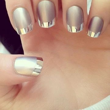 Tumblr / jmateechick2000 Bridal Manicure, Metallic Nail Art, Unghie Sfumate, Metallic Nail Polish, Silver Nail, Her Nails, Nail Art Wedding, Metallic Nails, Silver Nails