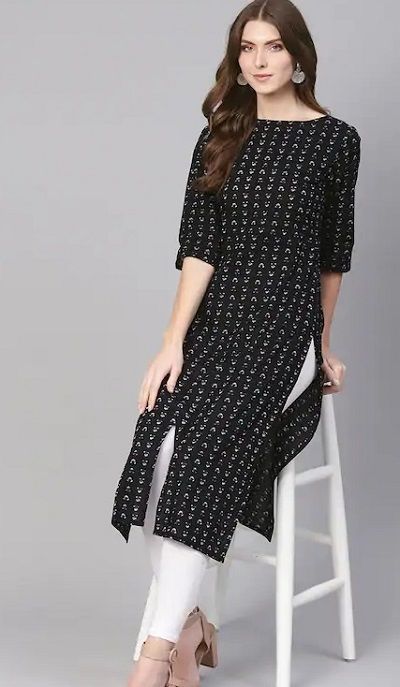 Latest 40 Types of Boat Neck Kurti Designs (2022) Boat Neck Kurti, Frock Designs For Girl, Suit Neck Designs, Neck Designs For Suits, Kurti Designs Latest, Long Kurti Designs, Cotton Kurti Designs, Straight Kurta, Frock Design