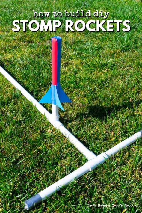 Stem Rockets, Paper Rockets, Stomp Rocket, Rocket Craft, Brain Craft, Diy Rocket, Stem Projects For Kids, Left Brain, Rockets For Kids