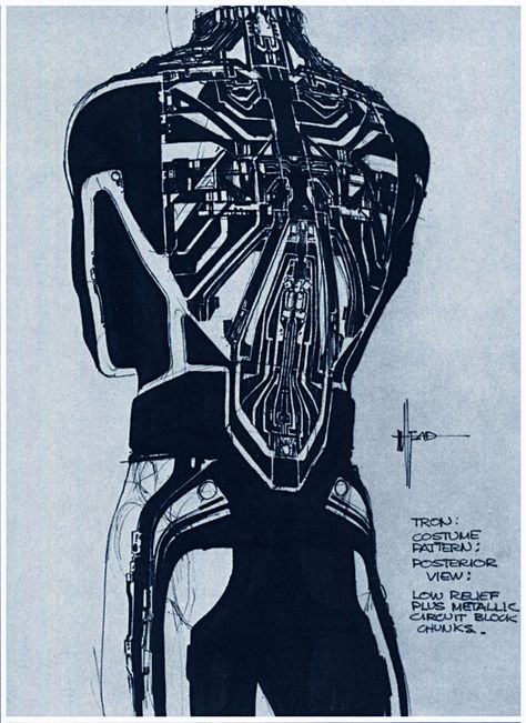 10SydMead_Tron_CircuitCostume_100 Afro Tech, Tron Costume, Syd Mead, John Bauer, Tron Legacy, 70s Sci Fi Art, 4 Tattoo, Arte Cyberpunk, Junji Ito