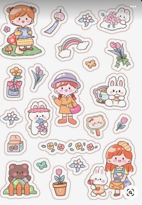 Diy Photo Book, Bullet Journal Paper, Kawaii Sticker, Pop Stickers, Scrapbook Stickers Printable, Easy Doodles Drawings, Bullet Journal Stickers, Girly Art Illustrations, Book Art Diy