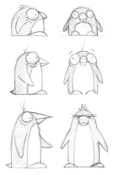 Penguin Character Design, Design Concept Sketch, Pinguin Illustration, Penguin Character, Penguin Drawing, Character Design Sketches, Cartoon Sketches, Character Sketches, Animal Sketches