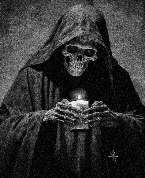 Aesthetic Black And White, Grim Reaper Art, Dark Fantasy Artwork, Incredible Tattoos, Inner Demons, Macabre Art, Aesthetic White, Skeleton Art, Skull Artwork