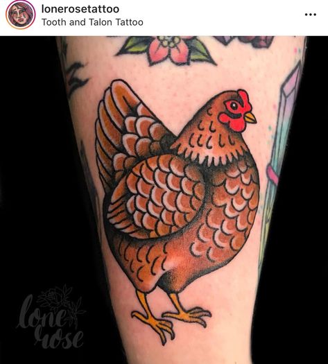 Traditional Chicken Tattoo, Traditional Elephant Tattoo, Teeny Tattoos, Homestead 101, Minecraft Tattoo, Hen Tattoo, Hairdresser Tattoos, Chicken Tattoo, Rooster Tattoo