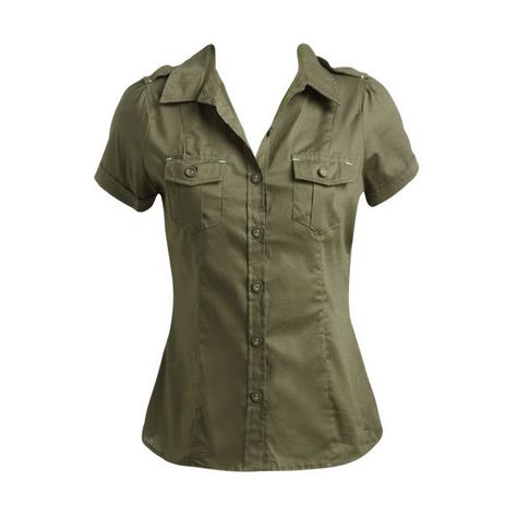 2 Pocket Military Shirt - Teen Clothing by Wet Seal ($5) ❤ liked on Polyvore featuring tops, shirts, blouses, blusas, t-shirts, shirt top, green top, wet seal tops, military green shirt and green shirt Military Green Shirt, Military Style Shirts, Crazy Fashion, Military Shirt, Flowery Wallpaper, Weird Fashion, Top Outfit, Teen Clothing, Green Top