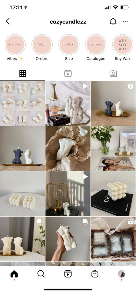 Candles Aesthetic Instagram Feed, Candle Photo Shoot Ideas, Candle Business Instagram Feed, Candle Instagram Posts, Candle Instagram Feed, Candles Business, Luxury Candle Brands, Diy Candles Homemade, Instagram Feed Layout