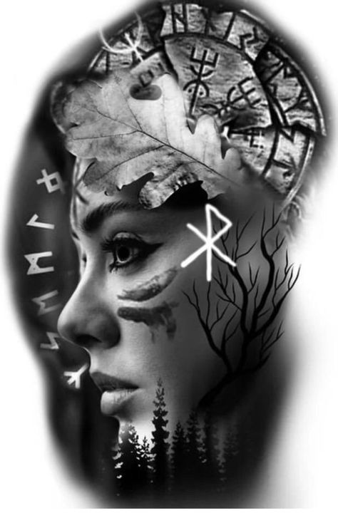 The Vikings Lagertha, Lagertha Tattoo Design, Viking Girl Tattoo, Viking Warrior Tattoo Design, Viking Warrior Woman Tattoo, Worrier Tattoo Design, Valkyrie Tattoo Men, Viking Valkyrie Tattoo Design, Viking Tattoo For Women