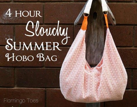 4HoursSummerSlouchyBag Hobo Bag Sewing Pattern, Hobo Bag Tutorials, Slouchy Hobo Bag, Bag Sewing Pattern, Sac Diy, Diy Sac, Slouchy Bag, Bag Sewing, Sewing Purses