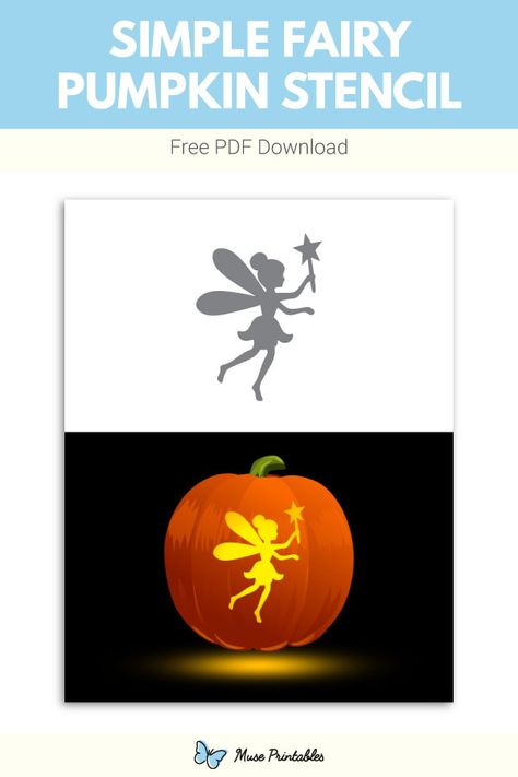 Fairy Pumpkin Carving Ideas, Fairy Pumpkin Carving Stencil, Fairy Pumpkin Carving, Pumkin Stencils, Stencil Simple, Fairy Pumpkin, Pumpkin Carving Stencils Templates, Printable Pumpkin Stencils, Pumpkin Stencils Free