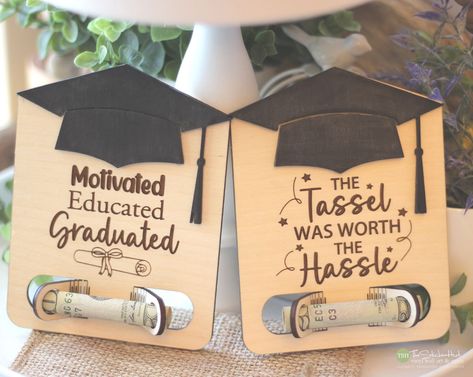 Graduation Box, Graduation High School, Laser Engraved Ideas, Graduation Theme, Money Holder, Money Holders, Light Letters, Graduation Diy, Personalized Graduation Gifts