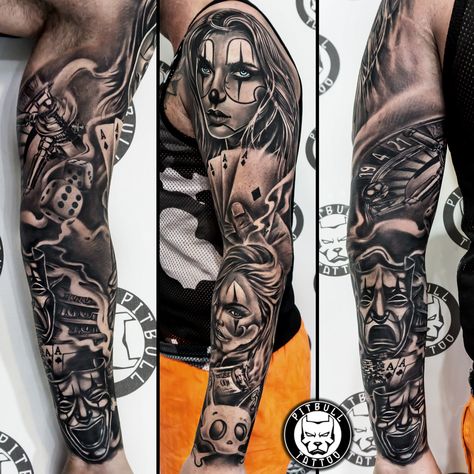 Tattoo Black Grey, Full Arm Sleeve Tattoo, Traditional Chicano Tattoos, Voll Arm-tattoos, Tattoo Bras Homme, Full Arm Sleeve, Chicanas Tattoo, Arm Sleeve Tattoo, Chicano Tattoos Sleeve