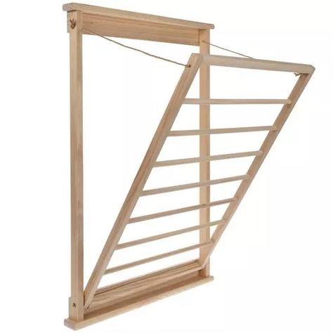 Pine Clothes Drying Rack | Hobby Lobby | 2381713 Washer Dryer Laundry Room, Wall Drying Rack, Folding Clothes Rack, Folding Clothes Drying Rack, Laundry Room Drying Rack, Wooden Drying Rack, Organization Laundry, Laundry Room Design Ideas, Hanging Drying Rack