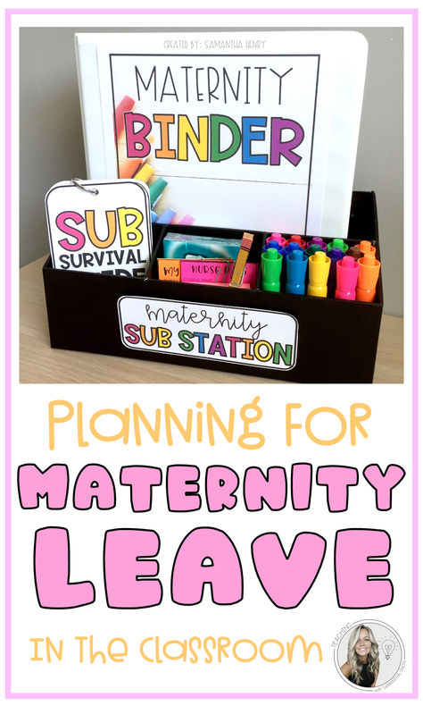 Don't let your maternity leave stress you out! I'm sharing all my favorite ways to organize and plan for a stress-free extended leave from the classroom! Teacher Maternity Leave Checklist, Maternity Leave Teacher Binder, Maternity Leave Teacher, Lesson Plan Organization, Parent Contact, Student Info, Classroom Schedule, Curriculum Mapping, Fire Drill