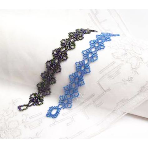 Free Beading Pattern: Round Lace Bracelet | Bead-Patterns.com Free Loom Beading Patterns, Embroidery Bracelets Patterns, Loom Beading Patterns, Friendship Bracelets Ideas, Embroidery Floss Bracelets, Seed Bead Patterns Free, Bracelets Ideas, Embroidery Bracelets, Beading Netting