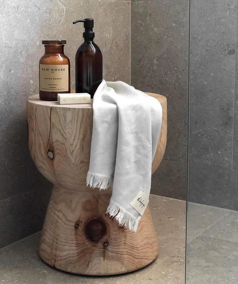 Mark Tuckey on Instagram: “MT tip | warm up your bathroom space by adding timber. a curved timber stool (preferably eggcup shaped ofcourse) is the perfect addition as…” Timber Stool, Cheap Holiday Decor, Bathroom Stool, Products Photography, Minimalist Home Interior, Cosy Home, Quirky Home Decor, Simple Bathroom, Decoration Inspiration