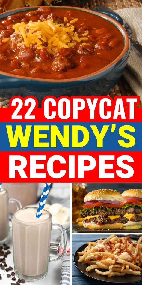 Wendys Burger Recipe, Arby's Copycat Recipes, In And Out Copycat Recipes, Wendy's Breakfast, Wendys Copycat, Best Copycat Recipes Restaurants, Spicy Nuggets, Chilis Copycat Recipes, Kid Dinner