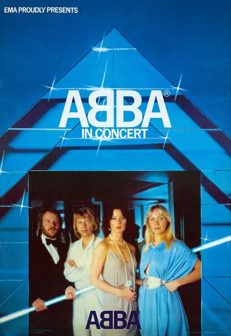 Vintage poster – Abba in concert – Galerie 1 2 3 Abba Aesthetic Vintage, Poster Prints Aesthetic, College Dorm Posters, Vintage Music Posters, Dorm Posters, Band Posters, Music Albums, Vintage Music, Room Posters