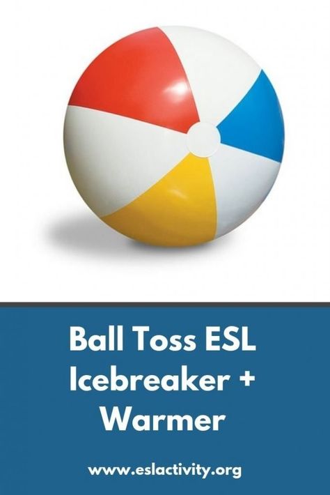 Ball Toss Game for Kids or Adults | Beach Ball Icebreaker Activity Beach Ball Ice Breaker, Ball Toss Game, Korean University, Icebreakers For Kids, Speaking Activities Esl, English Listening, Esl Reading, Teaching Esl, Esl Teaching Resources