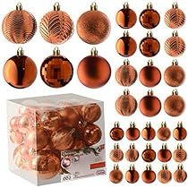 Copper Christmas Decor, Orange Christmas Tree, Halloween Tree Decorations, Copper Christmas, Fall Ornaments, Christmas Ball Ornaments, Orange Christmas, Shatterproof Ornaments, Christmas Decorations Ornaments