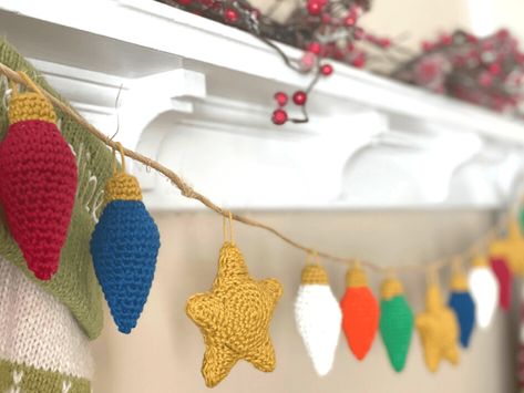 Crochet Christmas Lights, Elf Wreath, Vintage Christmas Lights, Christmas Lights Garland, Christmas Crochet Pattern, Crochet Book, Tea Cosy, King Cole, Christmas Crochet Patterns